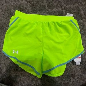 Under Armor bright green/ teal shorts